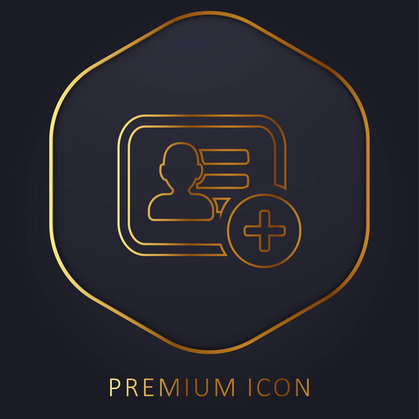 Add Business Card Symbol arany vonal prémium logó vagy ikon - Vektor, kép