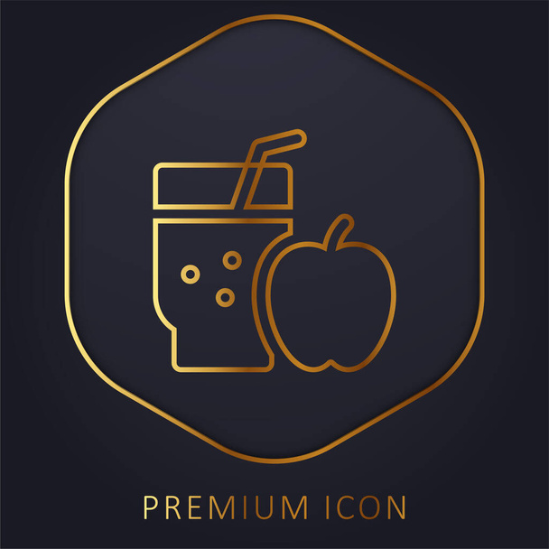 Apple Juice arany vonal prémium logó vagy ikon - Vektor, kép