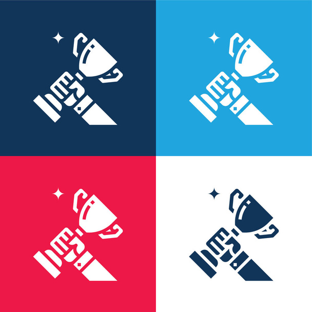 Award blue and red four color minimal icon set - Vector, Image