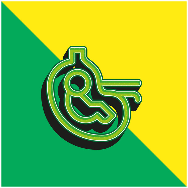 Baby Green és sárga modern 3D vektor ikon logó - Vektor, kép