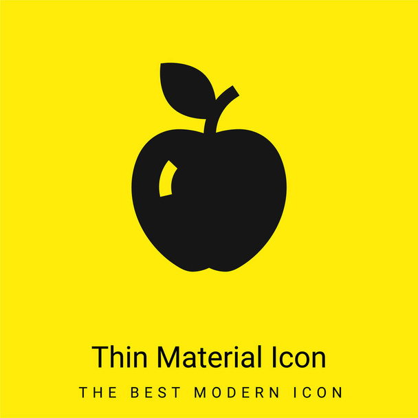 Яблоко минимальный ярко желтый материал значок - Вектор,изображение