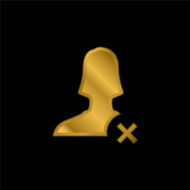 Bloco Usuário banhado a ouro ícone metálico ou vetor logotipo - Vetor, Imagem