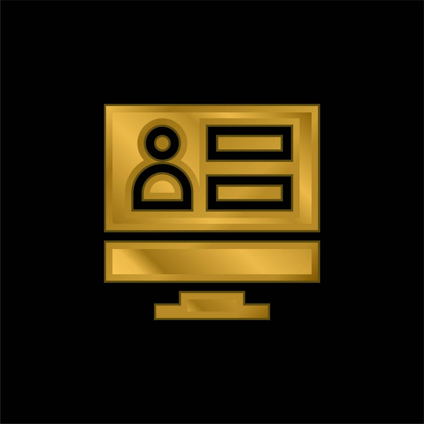 Металлическая иконка или вектор логотипа администратора с золотым покрытием - Вектор,изображение