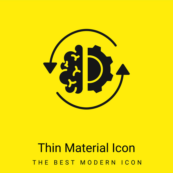 Mozek Proces minimální jasně žlutá ikona materiálu - Vektor, obrázek