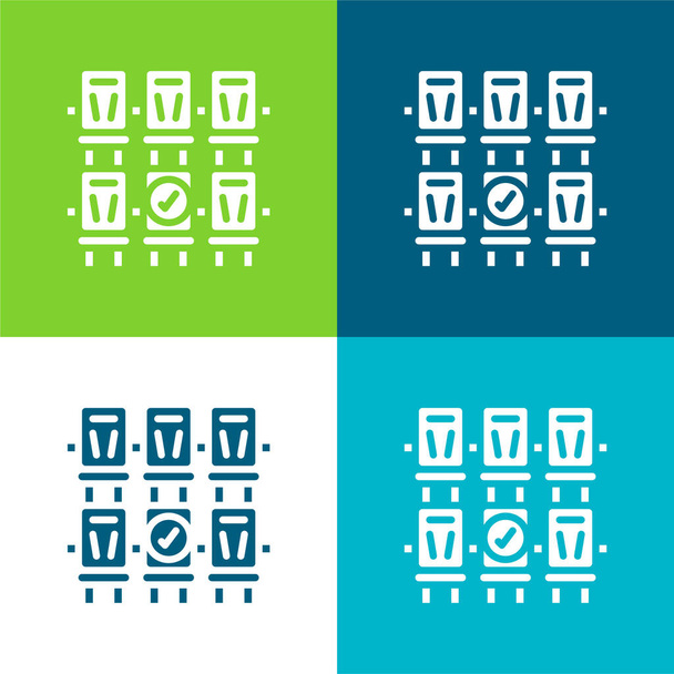 Reserva Flat quatro cores conjunto de ícones mínimos - Vetor, Imagem