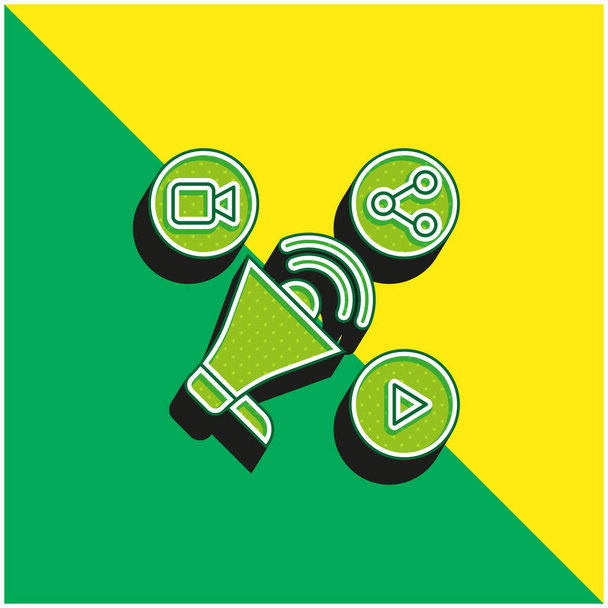 Advertising Green and yellow modern 3d vector icon logo - Vector, Image