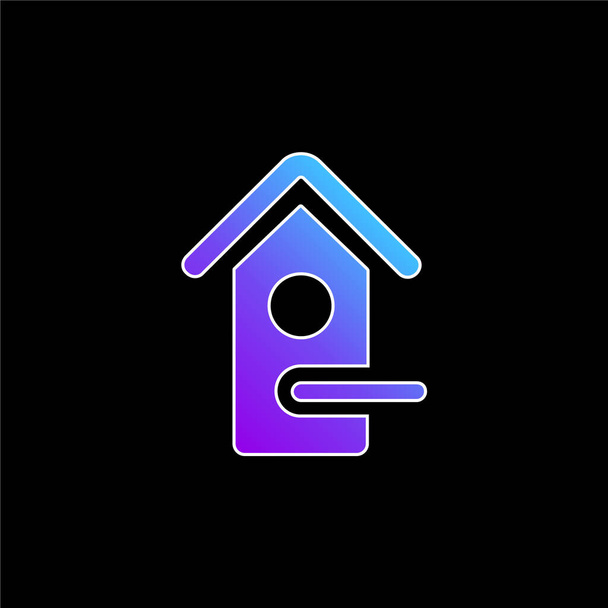 Icône vectorielle dégradé bleu Bird House - Vecteur, image