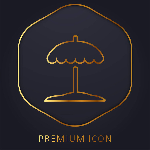Παραλία χρυσή γραμμή premium λογότυπο ή εικονίδιο - Διάνυσμα, εικόνα