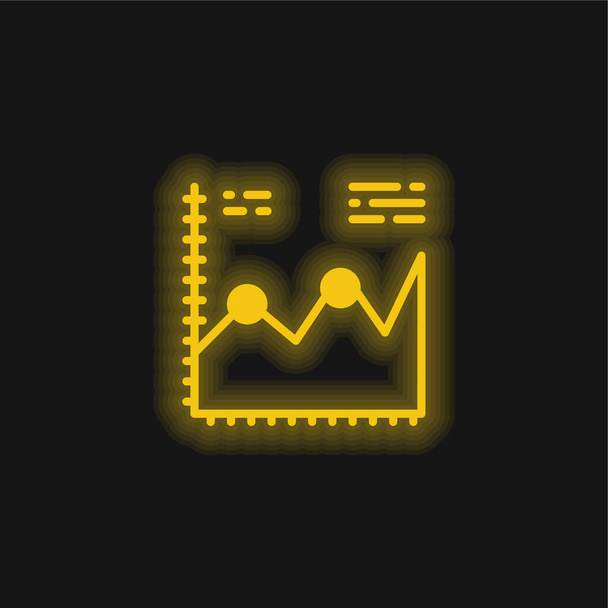 Analytics gelbes leuchtendes Neon-Symbol - Vektor, Bild