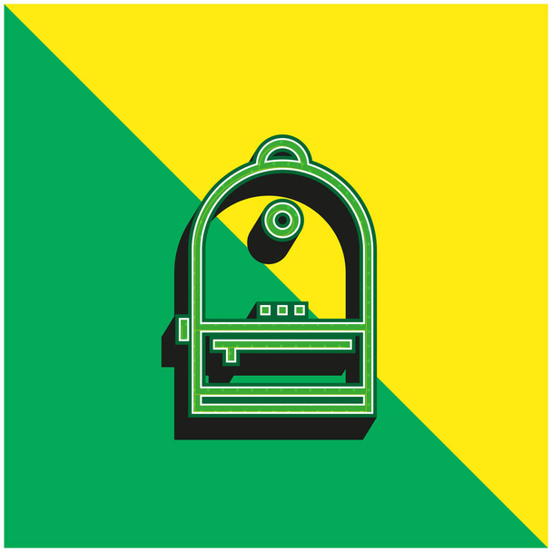 Mochila verde y amarillo moderno vector 3d icono logotipo - Vector, Imagen