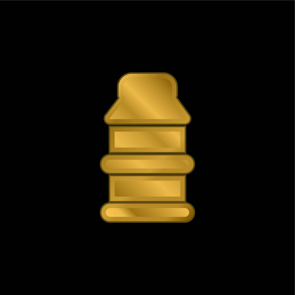Biberon Variante icône métallique plaqué or ou logo vecteur - Vecteur, image