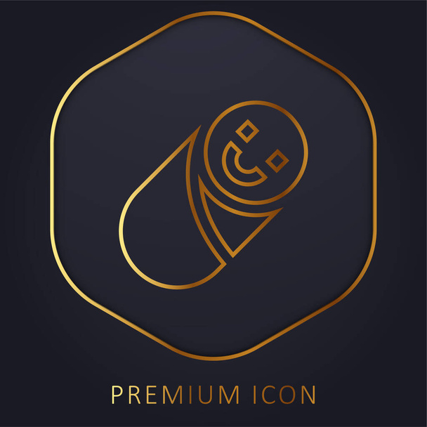 Bébé ligne d'or logo premium ou icône - Vecteur, image