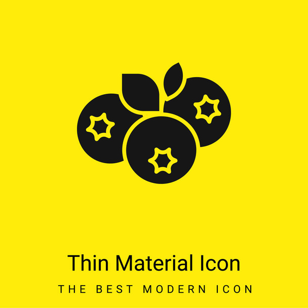 Icono de material amarillo brillante mínimo de arándano - Vector, imagen