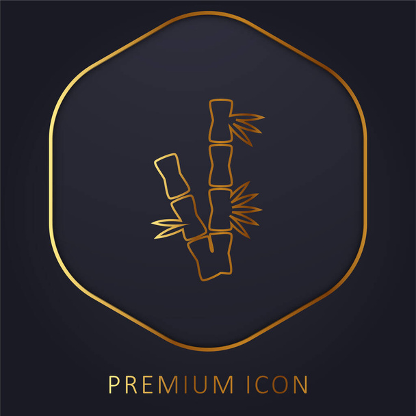 Bambus oddziały złotej linii logo premium lub ikona - Wektor, obraz