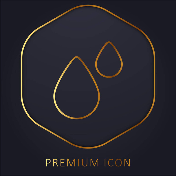 Blood Drop gouden lijn premium logo of pictogram - Vector, afbeelding