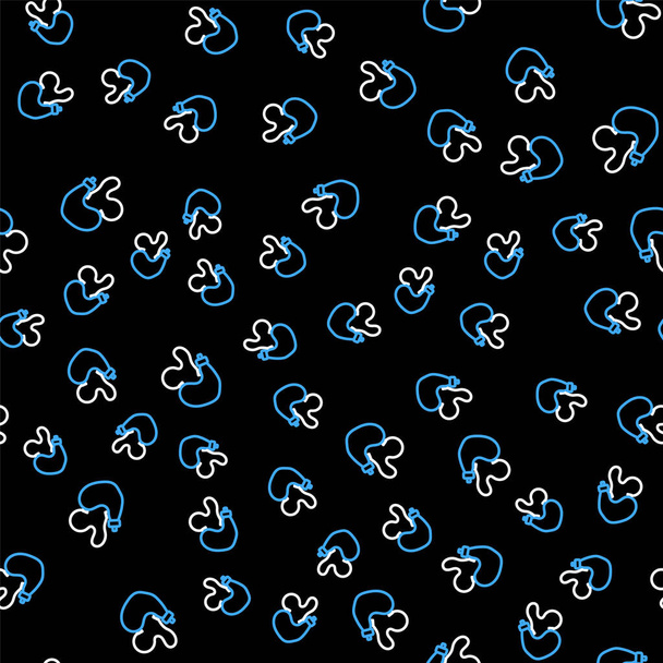 Line Spanish wineskin icon isolated seamless pattern on black background.  Vector - Vector, Image
