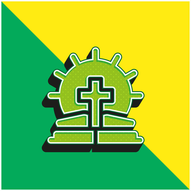 Bíblia Verde e amarelo moderno logotipo vetor 3d ícone - Vetor, Imagem