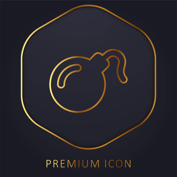 Bomba de línea dorada logotipo premium o icono - Vector, imagen