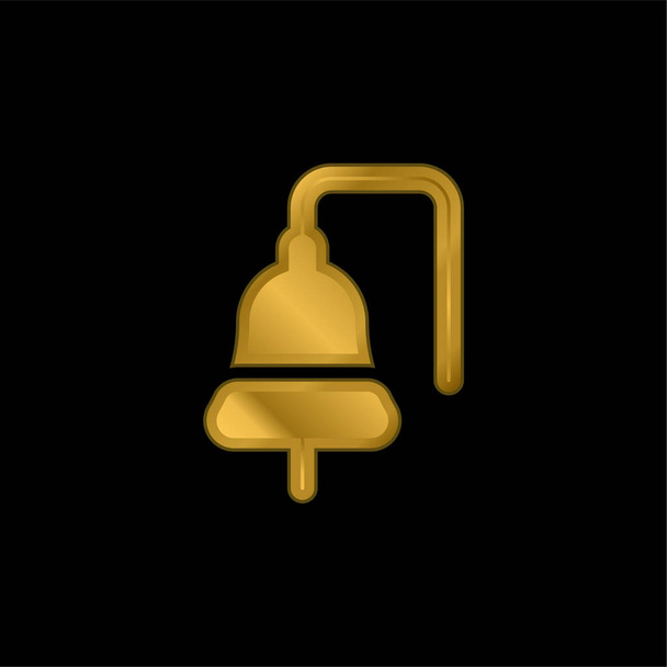 Barco Bell banhado a ouro ícone metálico ou vetor logotipo - Vetor, Imagem
