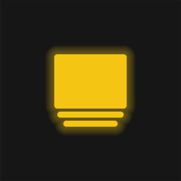Albüm sarı parlak neon simgesi - Vektör, Görsel