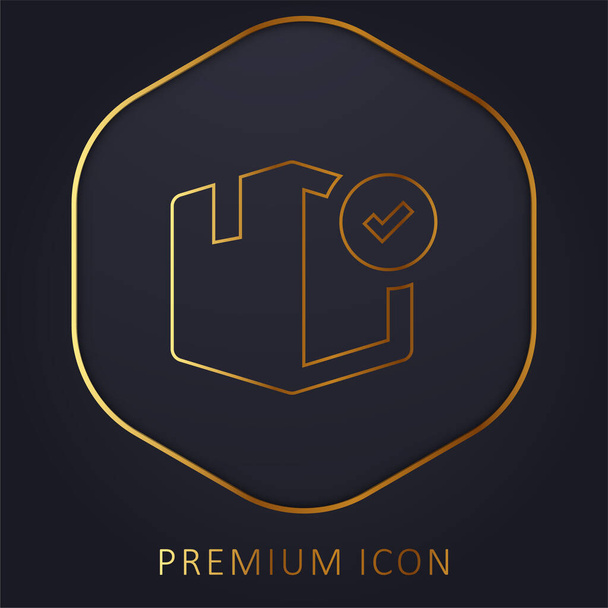 Коробка золота лінія логотип або значок преміум-класу
 - Вектор, зображення