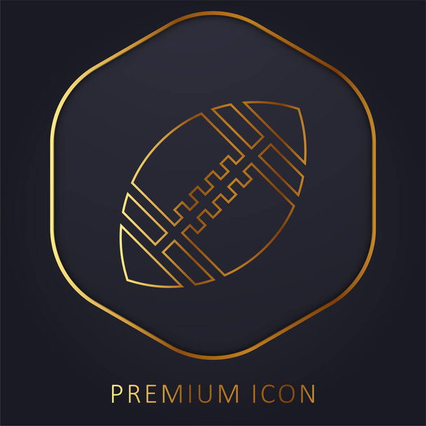 American Football arany vonal prémium logó vagy ikon - Vektor, kép