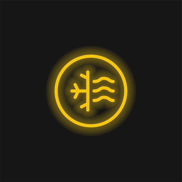 Air Conditioner yellow glowing neon icon - Vector, Image