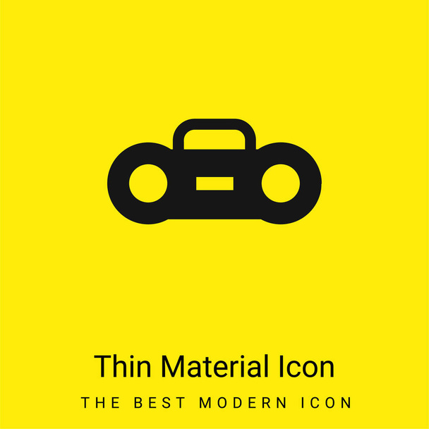 Boombox icona materiale giallo brillante minimo - Vettoriali, immagini