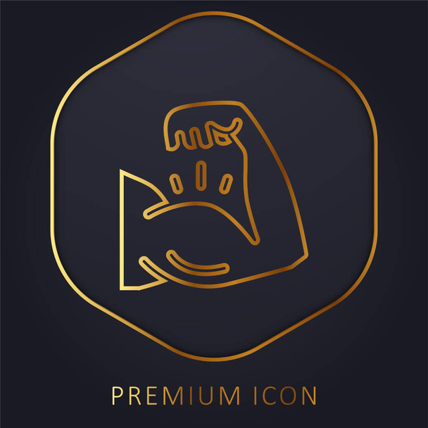 Kulturystyka złota linia logo premium lub ikona - Wektor, obraz