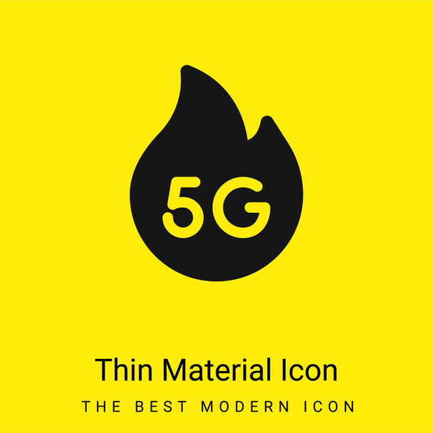 5g minimal bright yellow material icon - Vector, Image