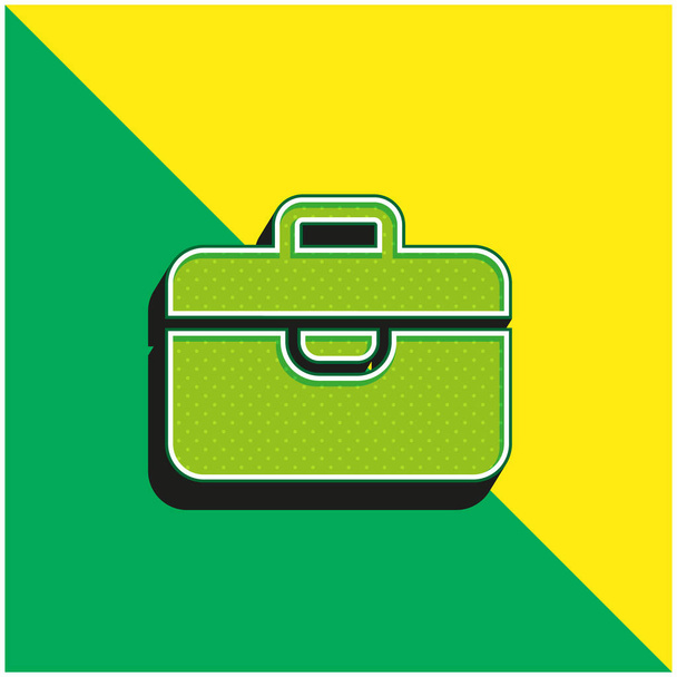 Porte-documents Logo vectoriel 3D moderne vert et jaune - Vecteur, image