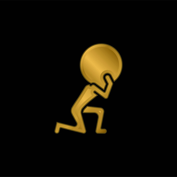 Atlas banhado a ouro ícone metálico ou vetor logotipo - Vetor, Imagem