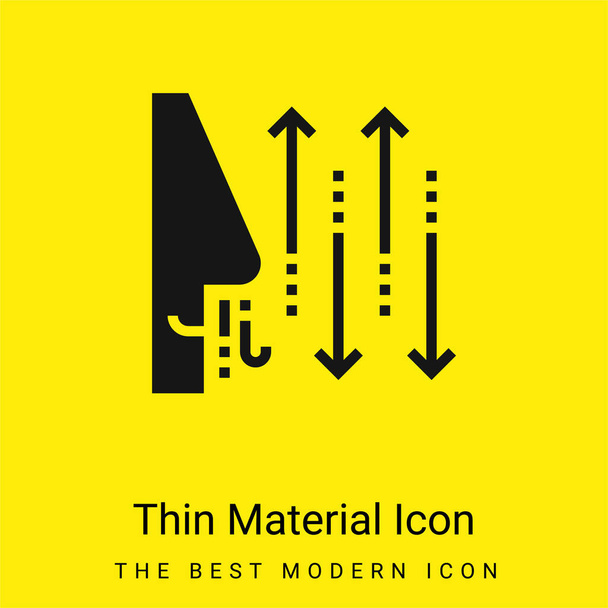 Breathing minimal bright yellow material icon - Vector, Image