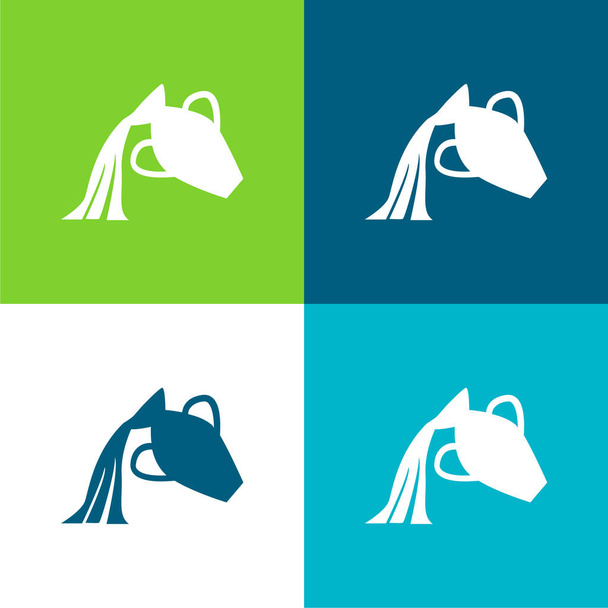 Víztározó szimbólum Lapos négy szín minimális ikon készlet - Vektor, kép