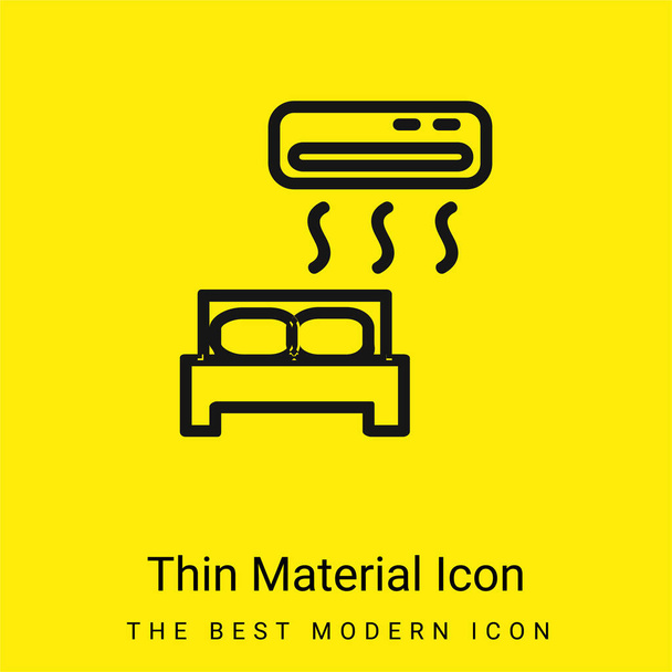 Air Conditioned minimal bright yellow material icon - Vector, Image