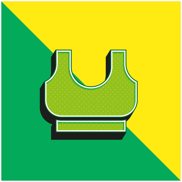 Melltartó Zöld és sárga modern 3D vektor ikon logó - Vektor, kép