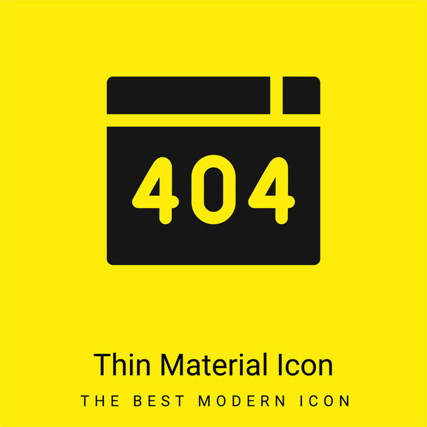 404 Error minimal bright yellow material icon - Vector, Image