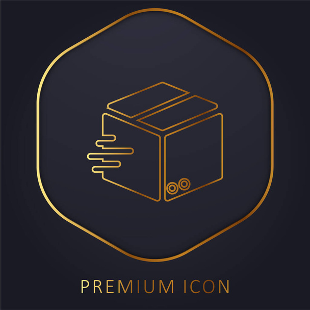 Коробка золота лінія логотип або значок преміум-класу
 - Вектор, зображення