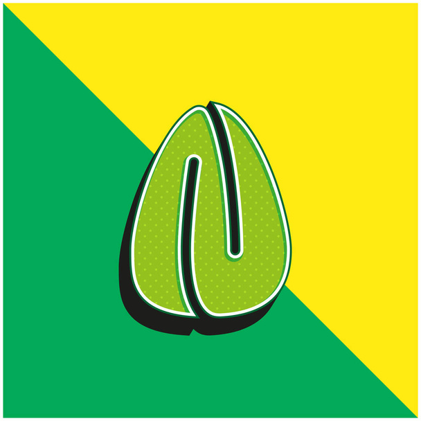 Mandorla verde e giallo moderno 3d vettoriale icona logo - Vettoriali, immagini