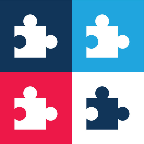 Приложение синий и красный четыре цвета минимальный набор значков - Вектор,изображение