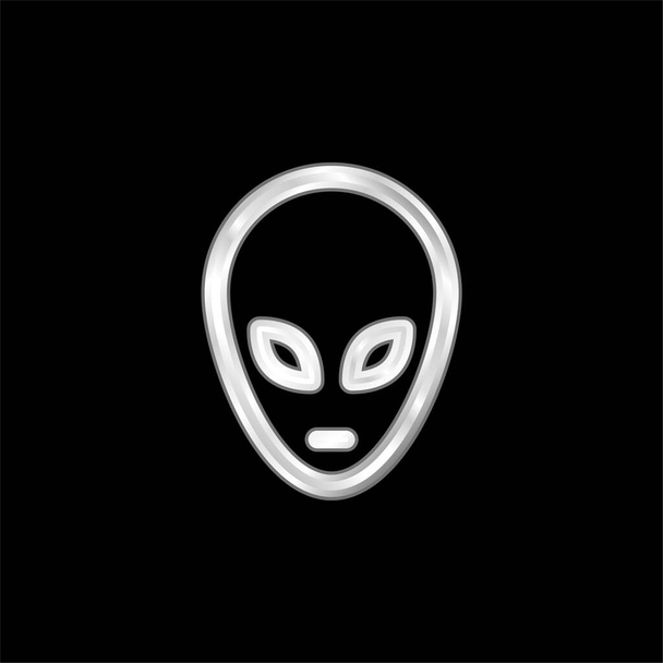 Alien postříbřená kovová ikona - Vektor, obrázek