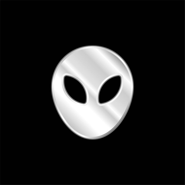 Инопланетная серебряная металлическая икона - Вектор,изображение