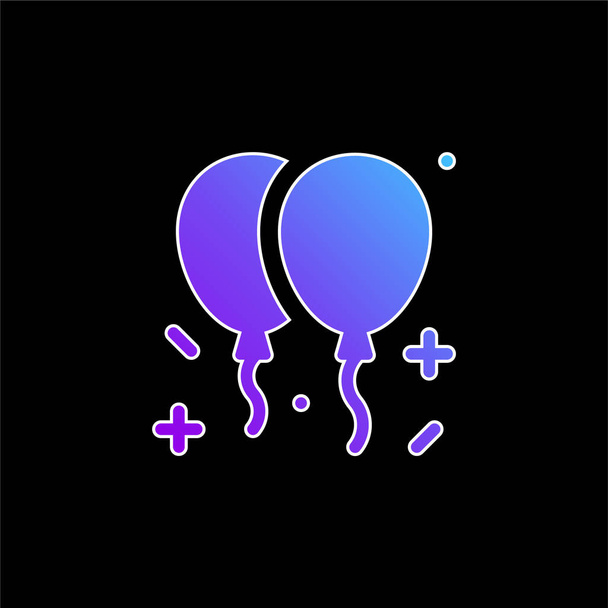 Balloons blue gradient vector icon - Vector, Image