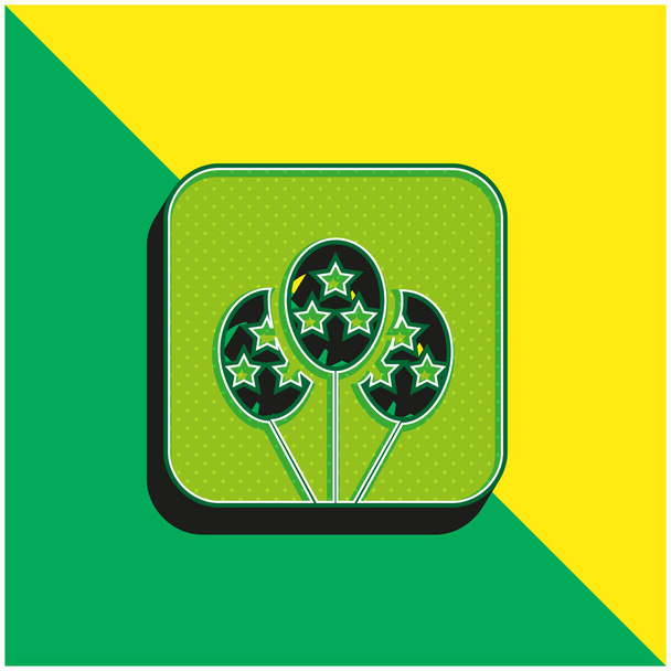 Lufik Zöld és sárga modern 3D vektor ikon logó - Vektor, kép