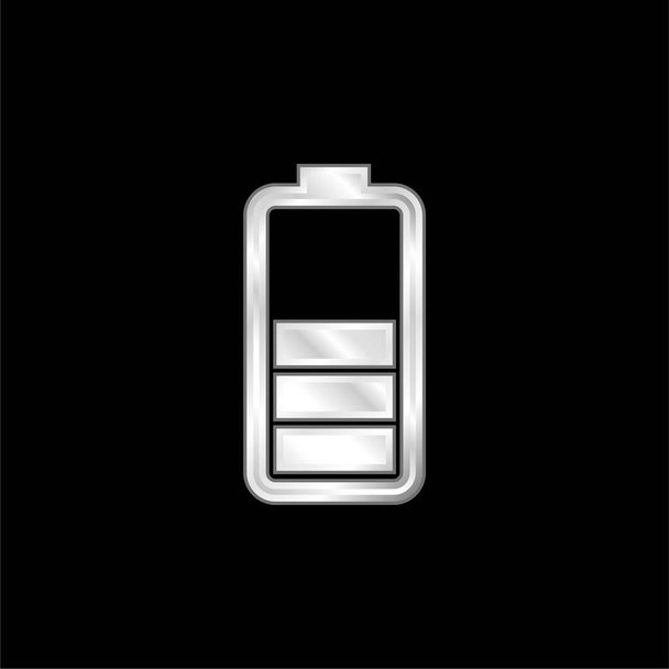 Статус батареї срібна металева іконка
 - Вектор, зображення
