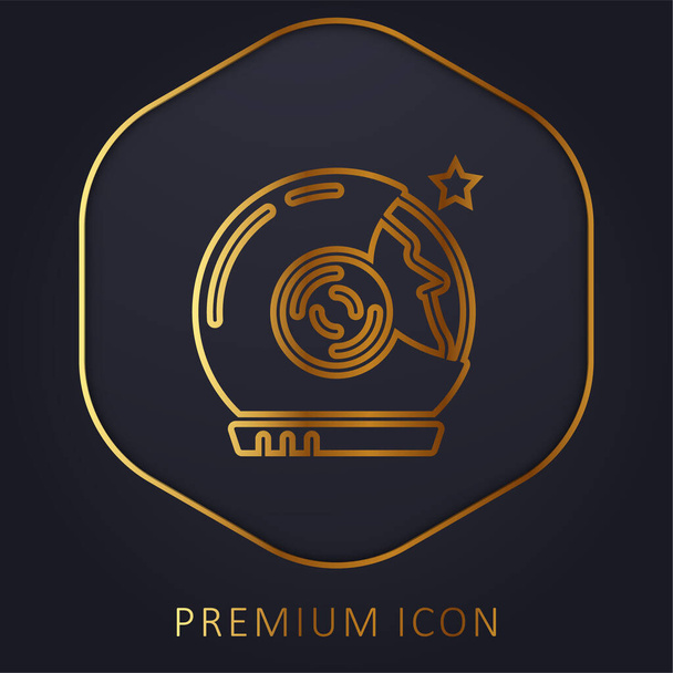 Astronaute ligne d'or logo premium ou icône - Vecteur, image