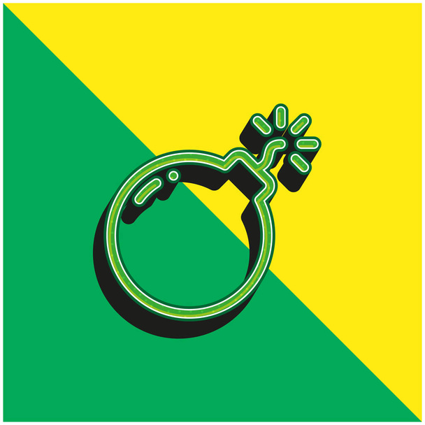 Bomba verde e amarelo moderno logotipo vetor 3d ícone - Vetor, Imagem