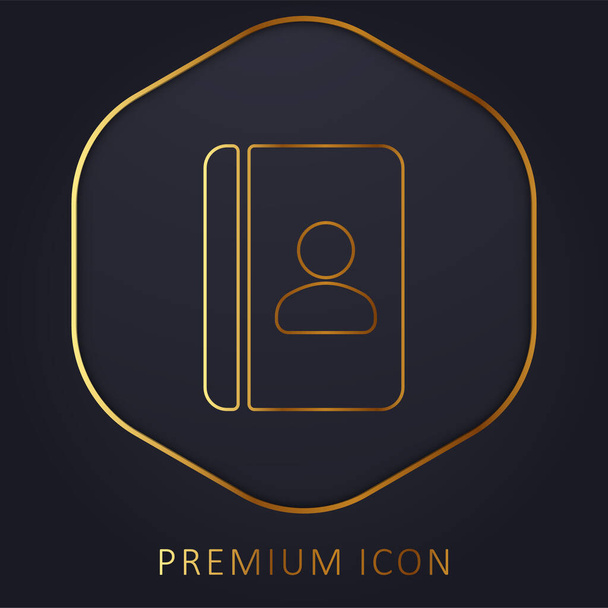 Agenda linha dourada logotipo premium ou ícone - Vetor, Imagem