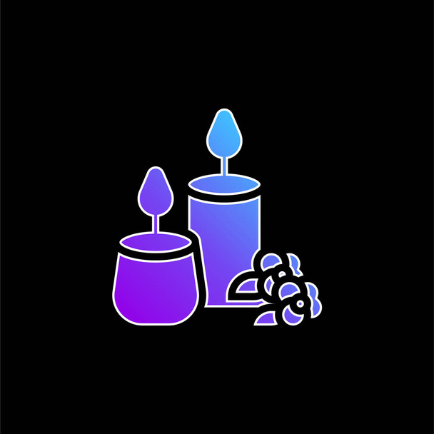 Aromatische Kerze blaues Gradientenvektorsymbol - Vektor, Bild