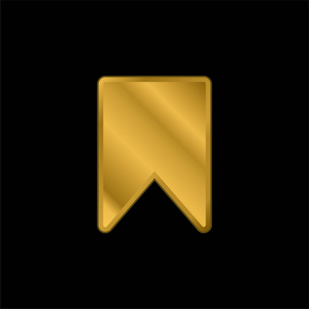 Bookmark Interface preenchida sinal banhado a ouro ícone metálico ou vetor logotipo - Vetor, Imagem